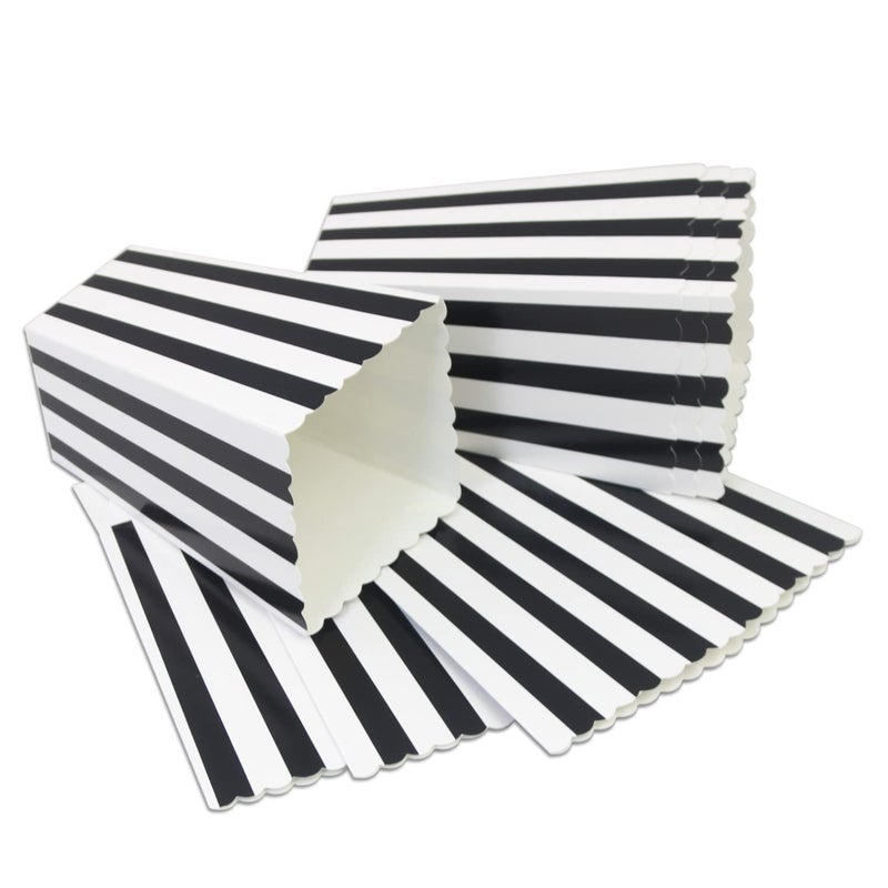 IPALMAY Black and White Striped Mini Paper Popcorn Boxes - Treat Boxes - Birthday Favor Box - Snack Boxes  Family Movie Night Boxes  Set of 36 - Image 2